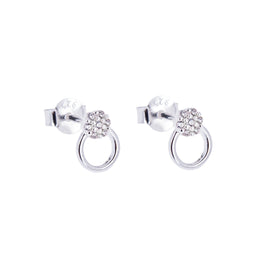 Sterlingsilber & CZ Kristall Offen Ring Trauben Ohrstecker