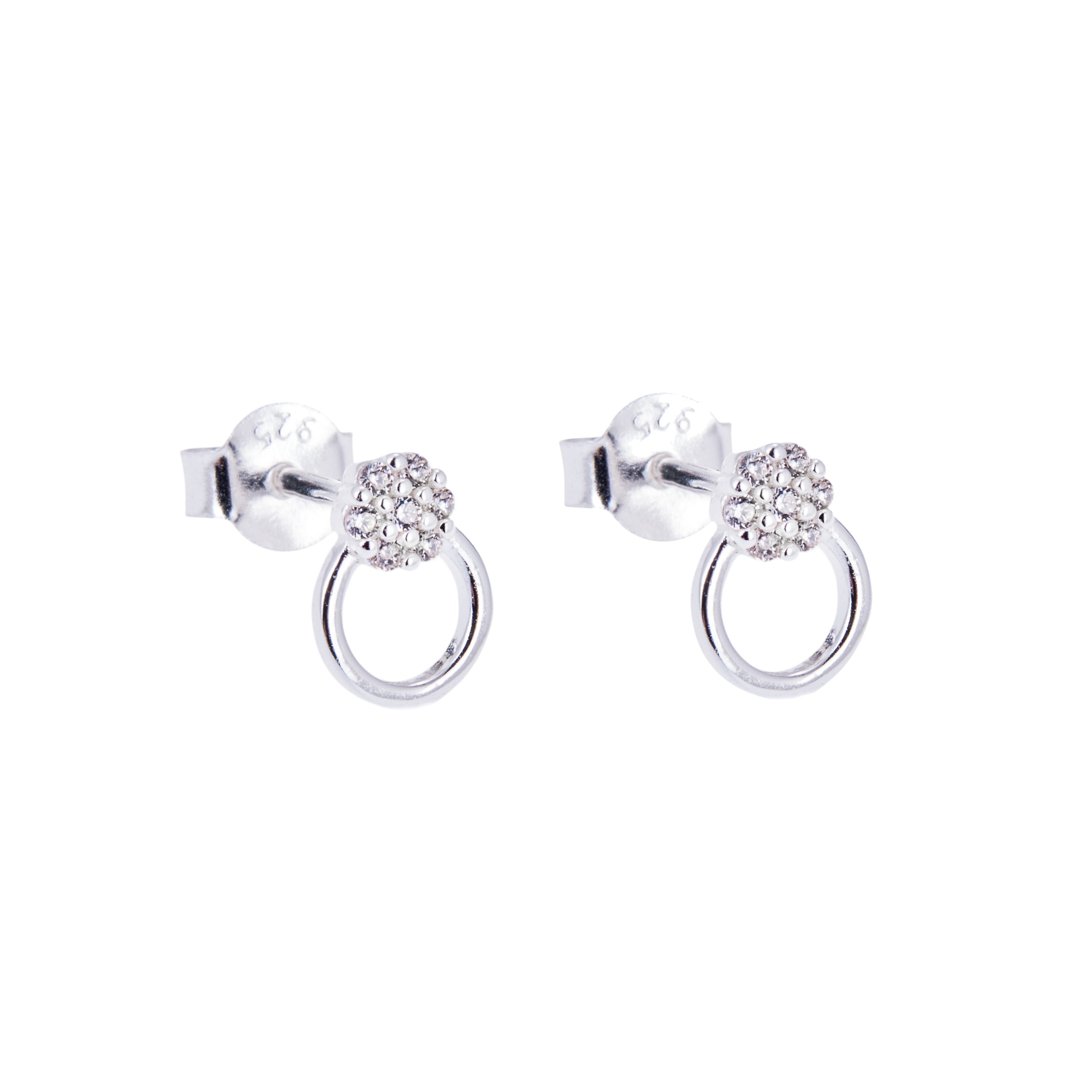 Sterlingsilber & CZ Kristall Offen Ring Trauben Ohrstecker