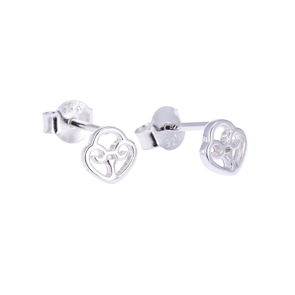 Sterlingsilber Keltisches Herz Vorhängeschloss Ohrstecker