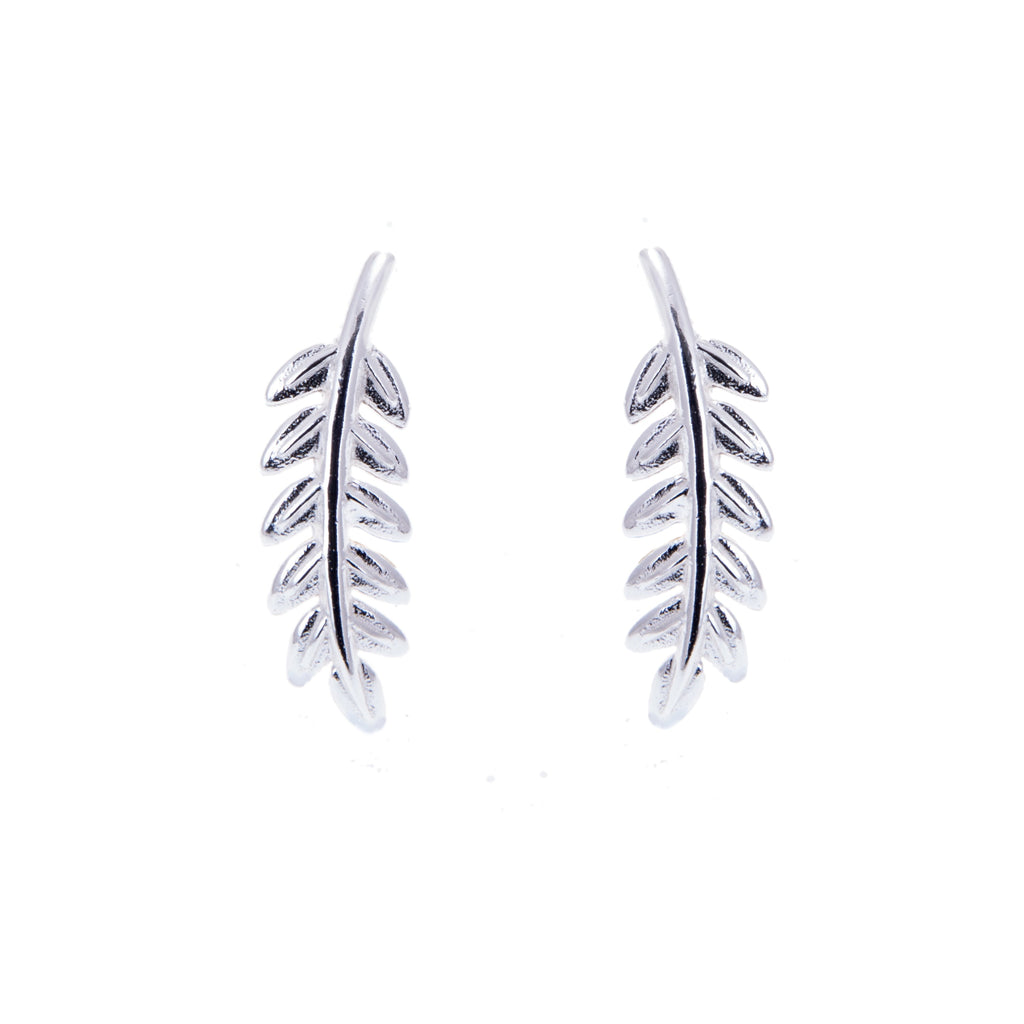 Sterlingsilber Blatt Ohrstecker