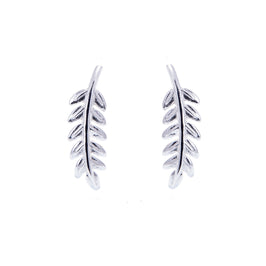 Sterlingsilber Blatt Ohrstecker