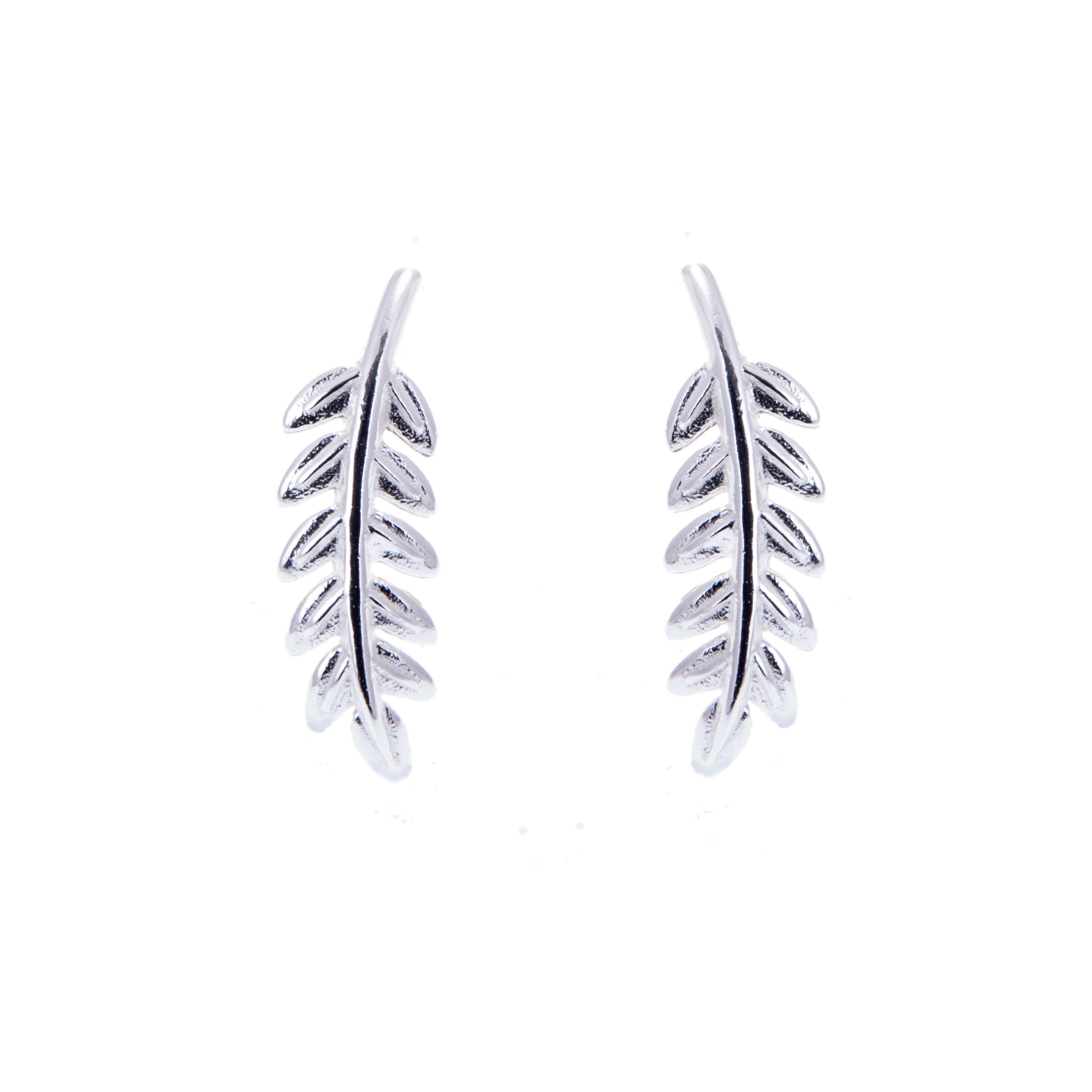 Sterlingsilber Blatt Ohrstecker