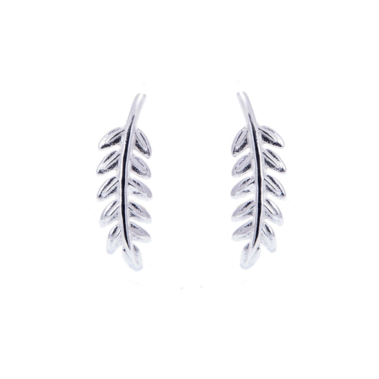 Sterlingsilber Blatt Ohrstecker