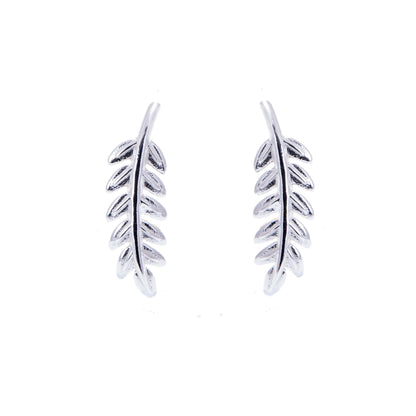 Sterlingsilber Blatt Ohrstecker