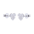 Sterlingsilber Palmenblatt Herz Ohrstecker