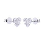 Sterlingsilber Palmenblatt Herz Ohrstecker