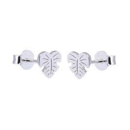Sterlingsilber Palmenblatt Herz Ohrstecker