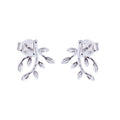 Sterlingsilber Zweig Blatt Ohrstecker