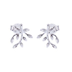 Sterlingsilber Zweig Blatt Ohrstecker