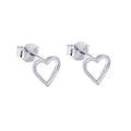 Sterlingsilber Offen Herz Ohrstecker