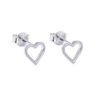 Sterlingsilber Offen Herz Ohrstecker