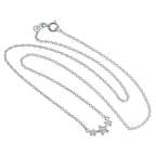 Sterlingsilber & CZ Kristall Dreifach Stern Halskette 40,5 cm