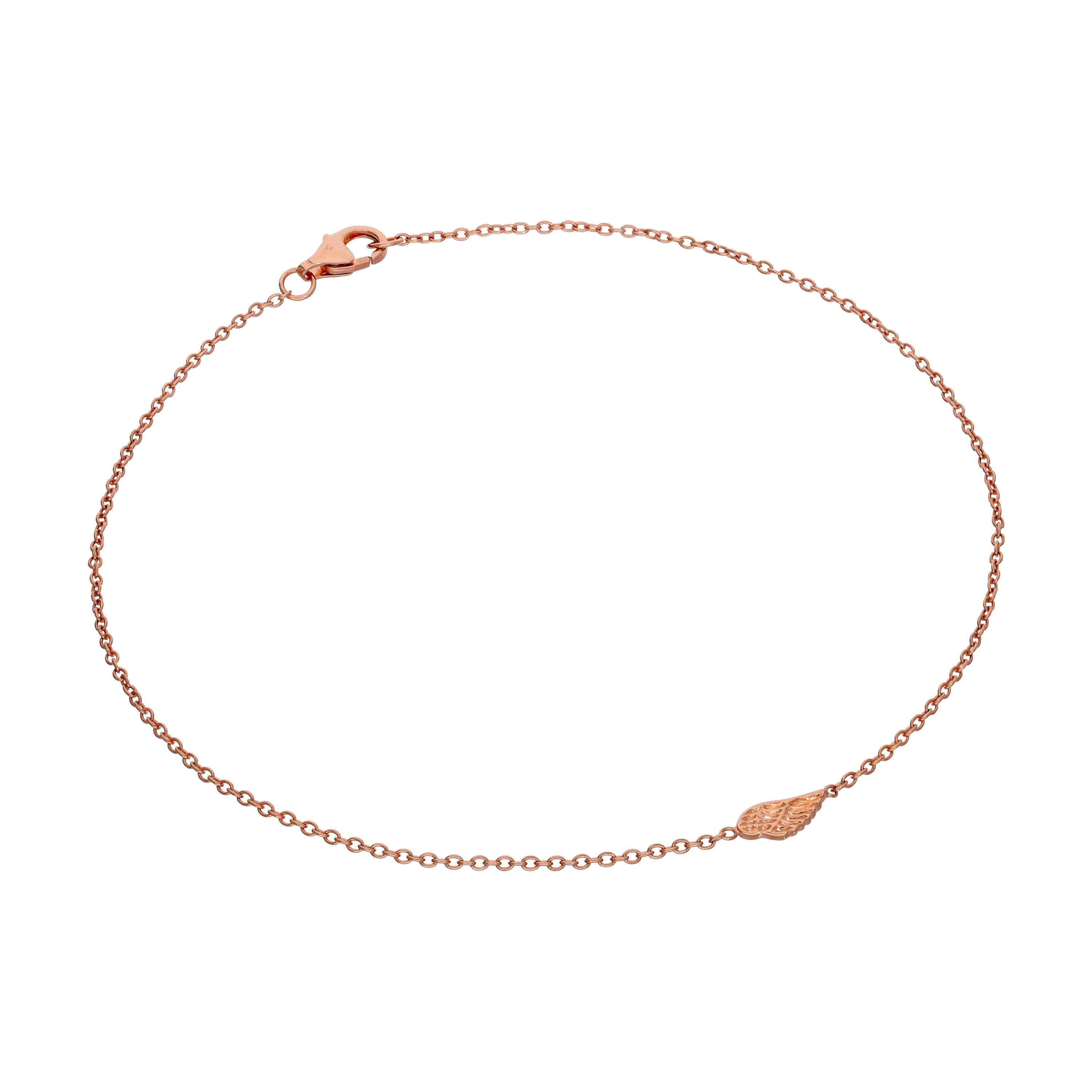 Rosévergoldet Sterlingsilber Flügel Belcher Fußkette