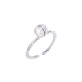 Sterlingsilber Größenverstellbarer Ring mit Perle