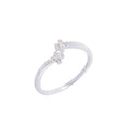 Sterlingsilber Größenverstellbarer Ring mit CZ Kristall Kreuzen