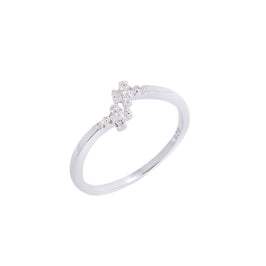 Sterlingsilber Größenverstellbarer Ring mit CZ Kristall Kreuzen