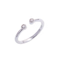 Sterlingsilber & CZ Kristall Größenverstellbarer Ring