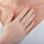 Sterlingsilber Bördelrand Größenverstellbar Ring mit Herz