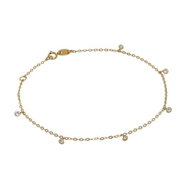 9 Karat Gold & Klar CZ Kristall 18 cm Verlängerungs Armband