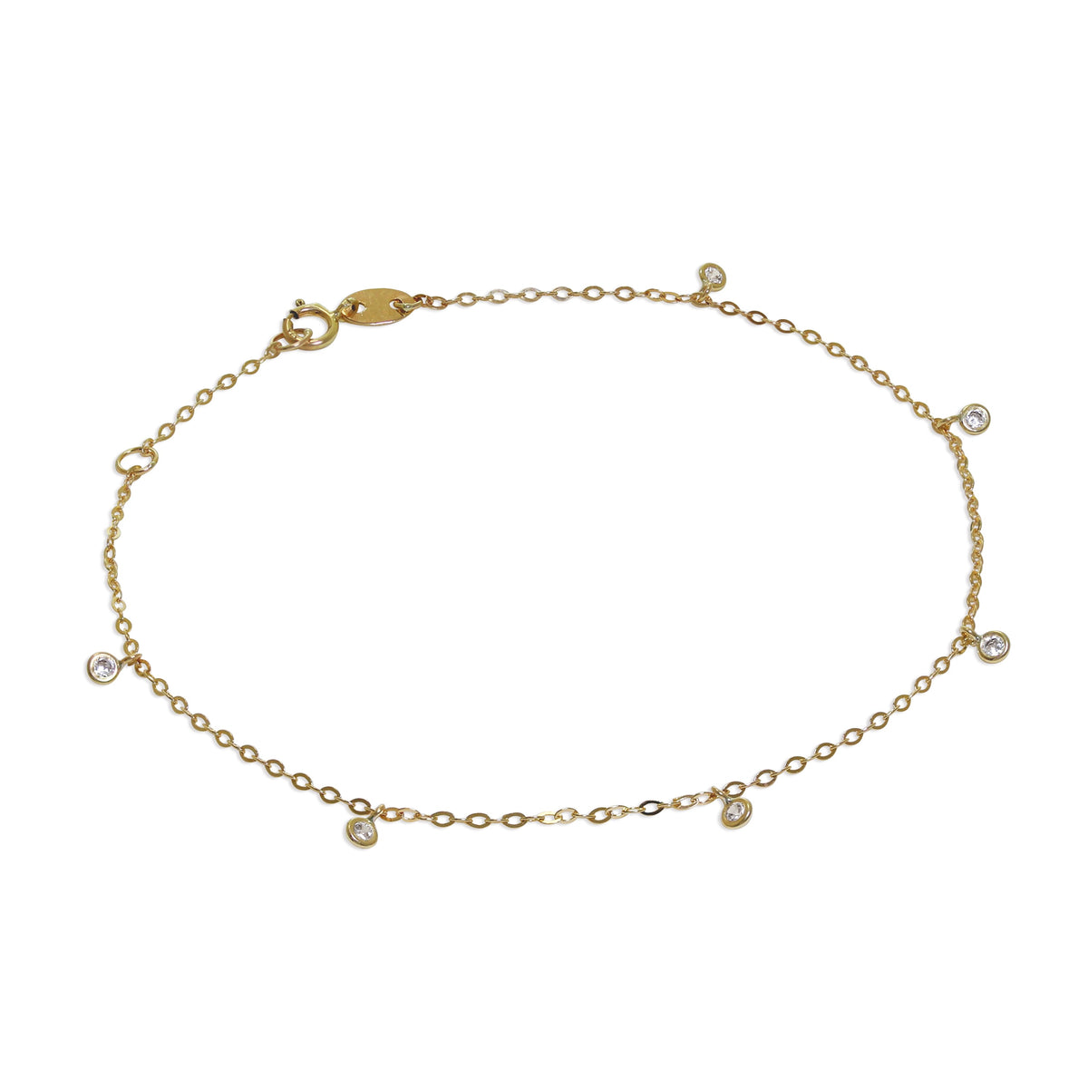 9 Karat Gold & Klar CZ Kristall 18 cm Verlängerungs Armband