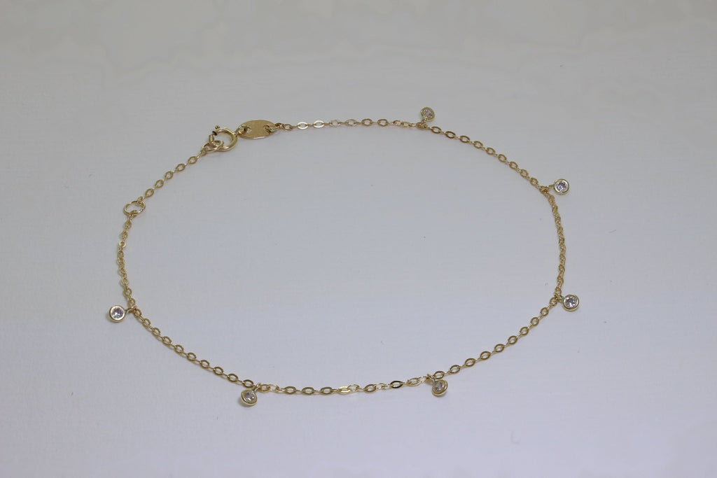 9 Karat Gold & Klar CZ Kristall 18 cm Verlängerungs Armband