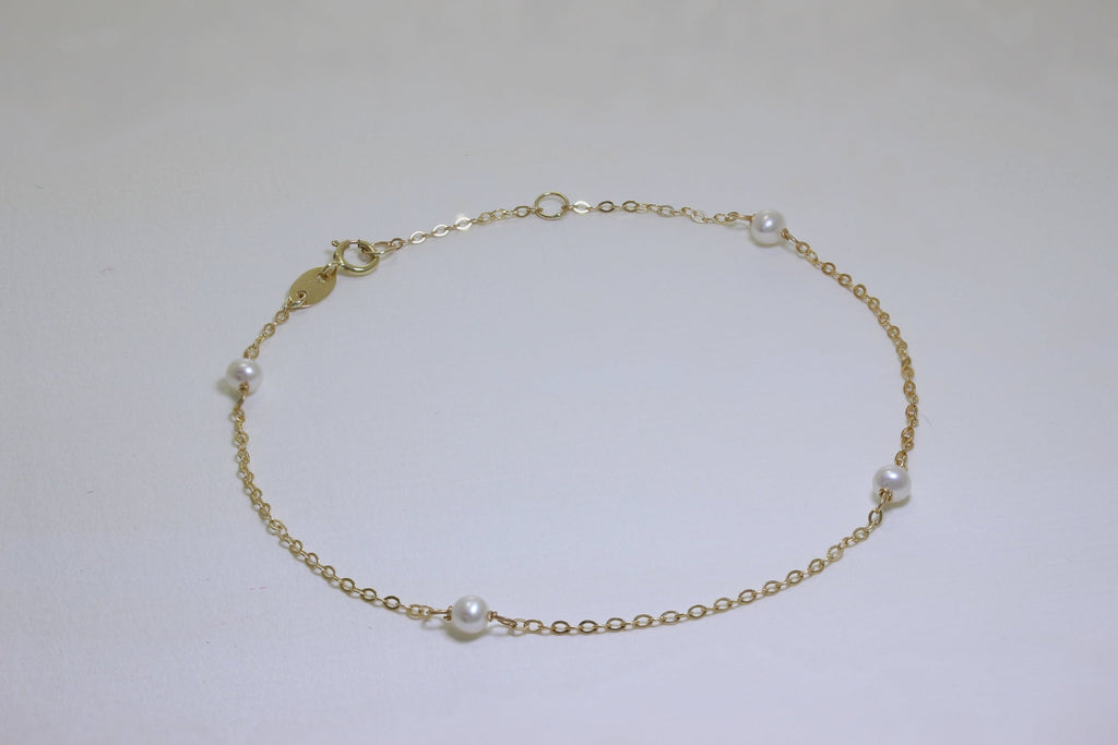 9 Karat Gold & 3 mm Perle 18 cm Verlängerungs Armband