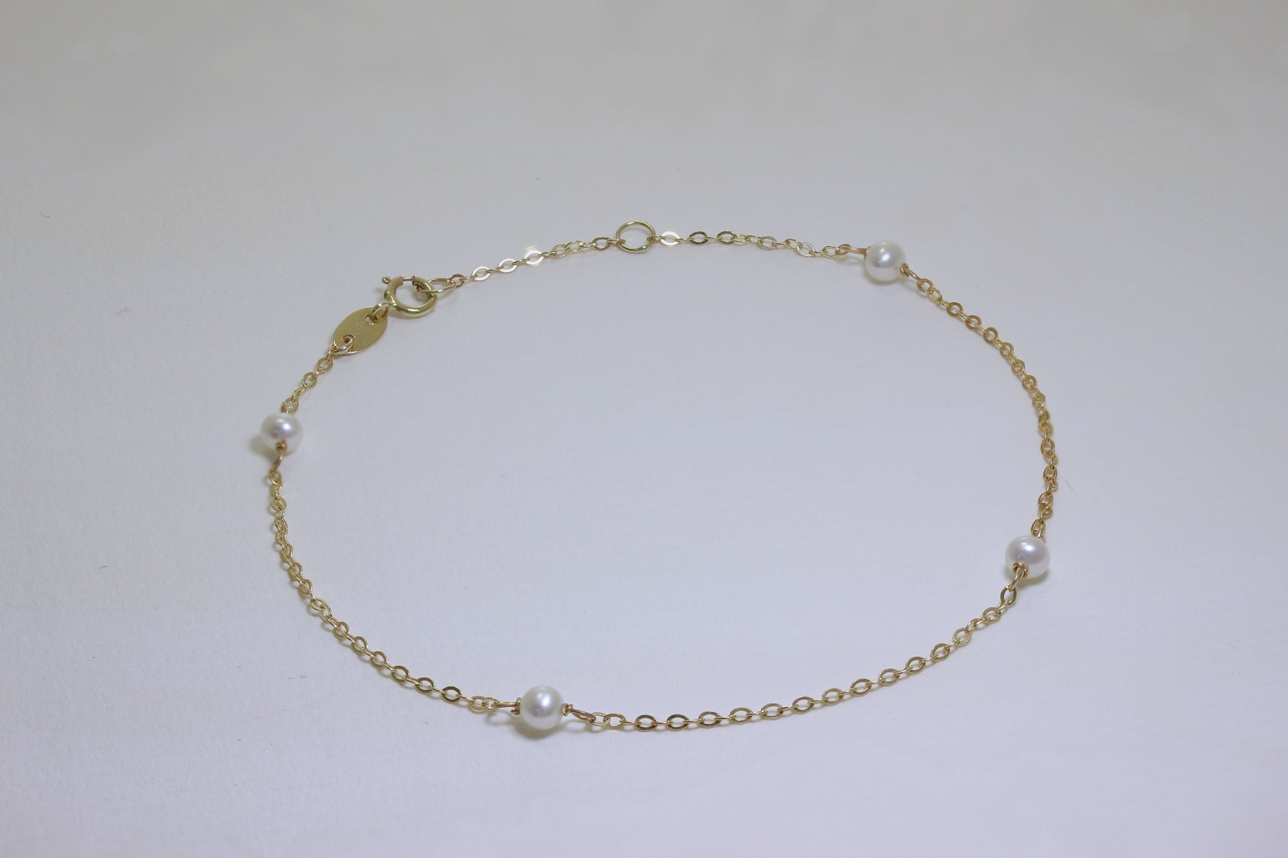 9 Karat Gold & 3 mm Perle 18 cm Verlängerungs Armband