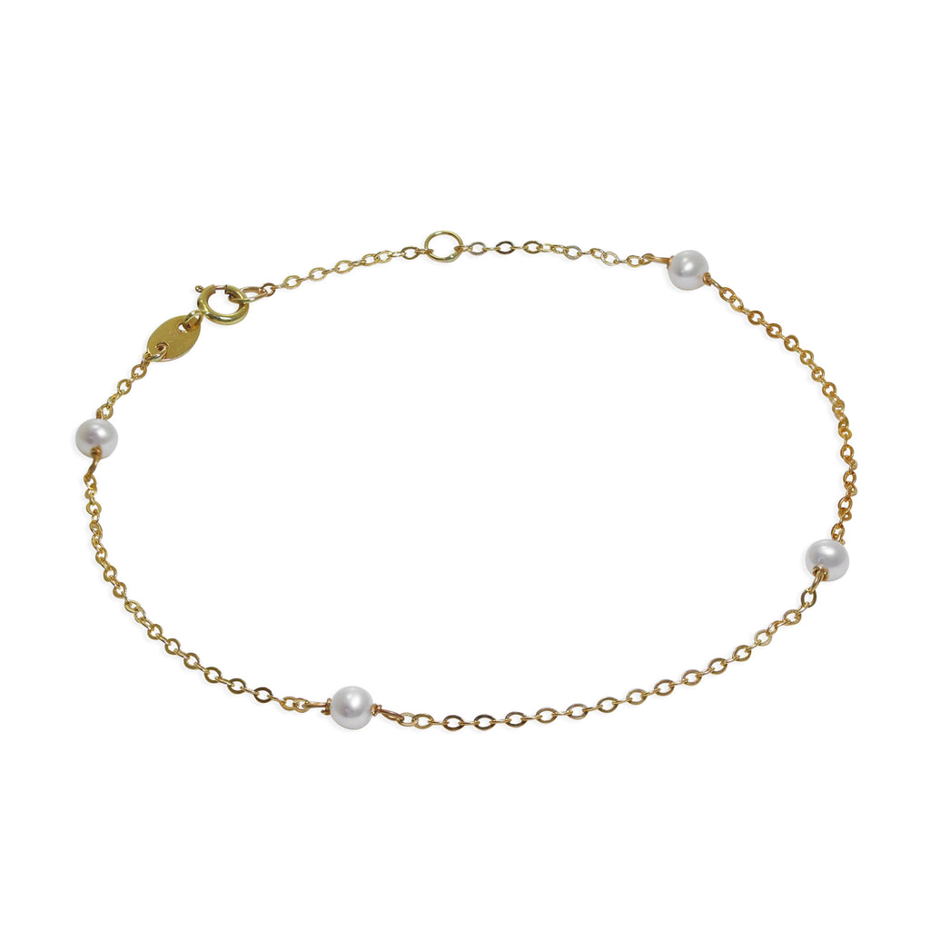 9 Karat Gold & 3 mm Perle 18 cm Verlängerungs Armband