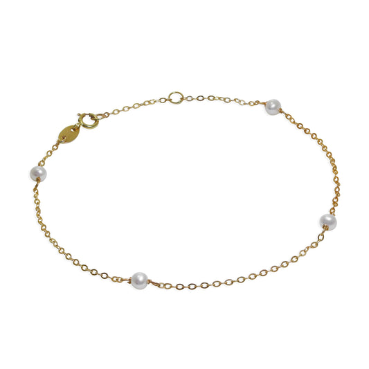 9 Karat Gold & 3mm Perle 18cm Verlängerungs Armband