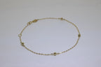 9 Karat Gold Gehämmert Spuren Pompon 18 cm Verlängerungs Armband