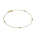 9 Karat Gold Gehämmert Spuren Pompon 18 cm Verlängerungs Armband