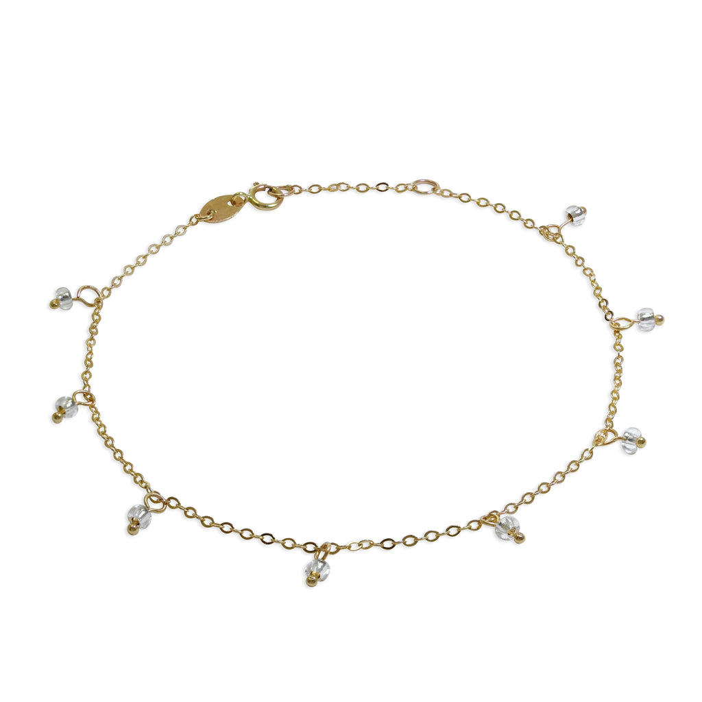 9 Karat Gold 20,5 cm Verlängerungs Armband mit Klar Anhängern