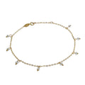 9 Karat Gold 20,5 cm Verlängerungs Armband mit Klar Anhängern
