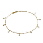 9 Karat Gold 20,5 cm Verlängerungs Armband mit Klar Anhängern
