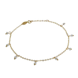 9 Karat Gold 20,5 cm Verlängerungs Armband mit Klar Anhängern