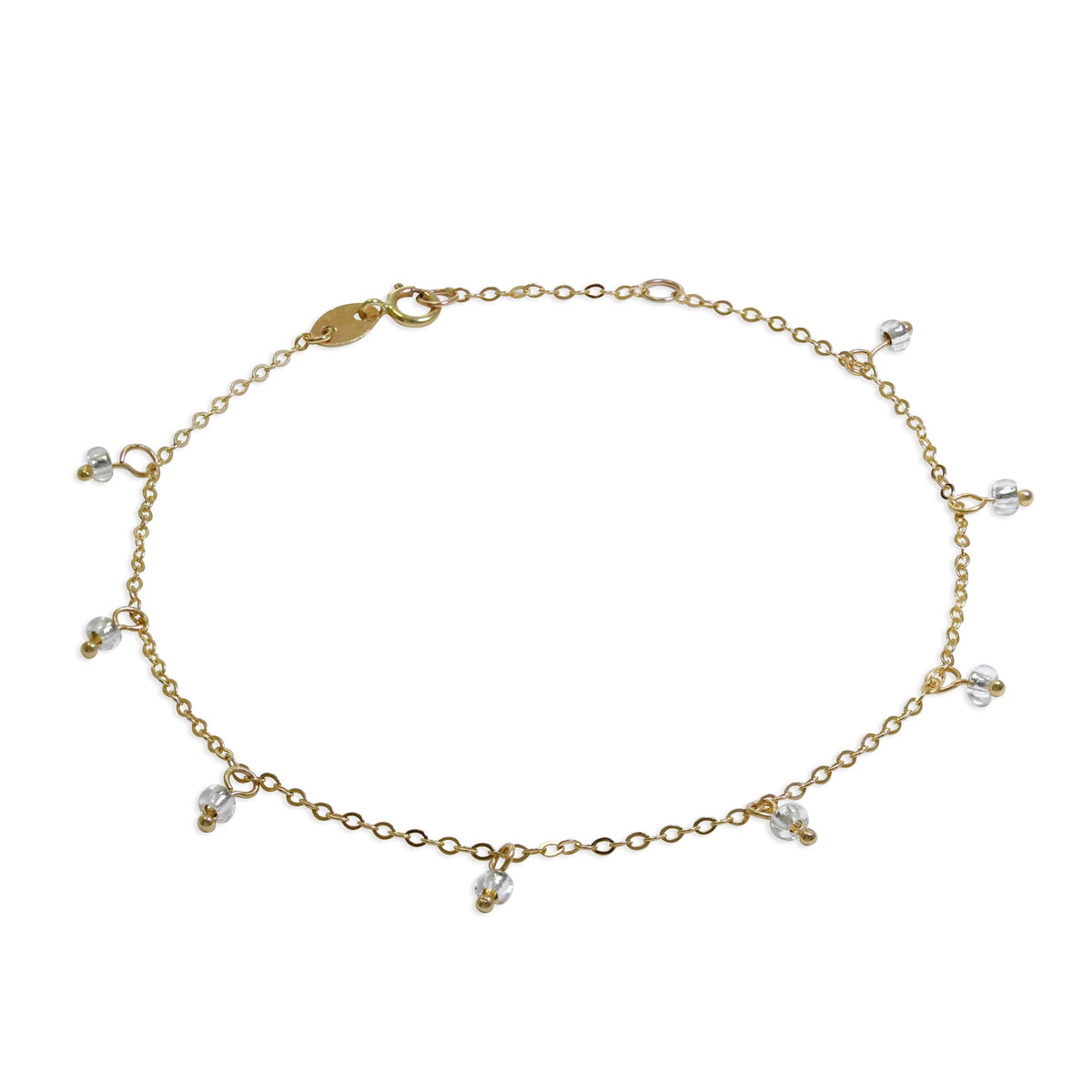 9 Karat Gold 20,5 cm Verlängerungs Armband mit Klar Anhängern