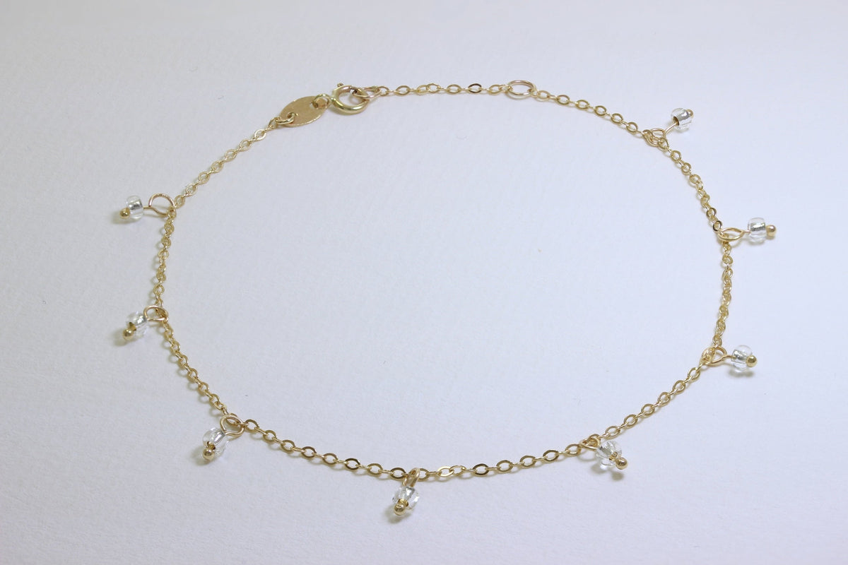 9 Karat Gold 20,5 cm Verlängerungs Armband mit Klar Anhängern