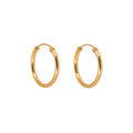 9 Karat Gelbgold 14 mm Kappen Creolen Ohrringe