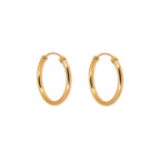 9 Karat Gelbgold 14 mm Kappen Creolen Ohrringe
