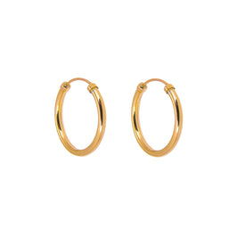 9 Karat Gelbgold 14 mm Kappen Creolen Ohrringe