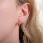 9 Karat Gelbgold 14 mm Kappen Creolen Ohrringe