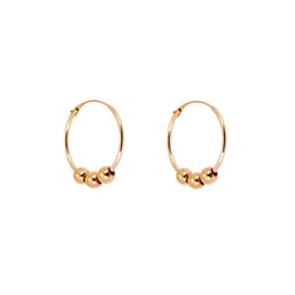 9 Karat Gelbgold 14 mm Creolen Ohrringe mit Anhängern