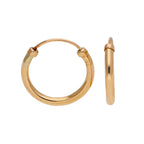 9 Karat Gelbgold 12 mm Schläfer Creolen Ohrringe