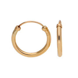 9 Karat Gelbgold 12 mm Schläfer Creolen Ohrringe