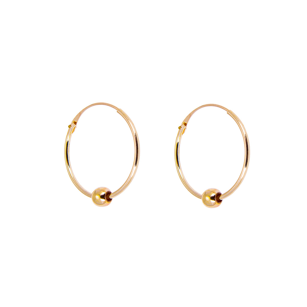 9 Karat Gelbgold Creolen Ohrringe mit 3 mm Anhänger