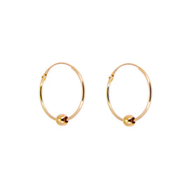 9 Karat Gelbgold Creolen Ohrringe mit 3 mm Anhänger
