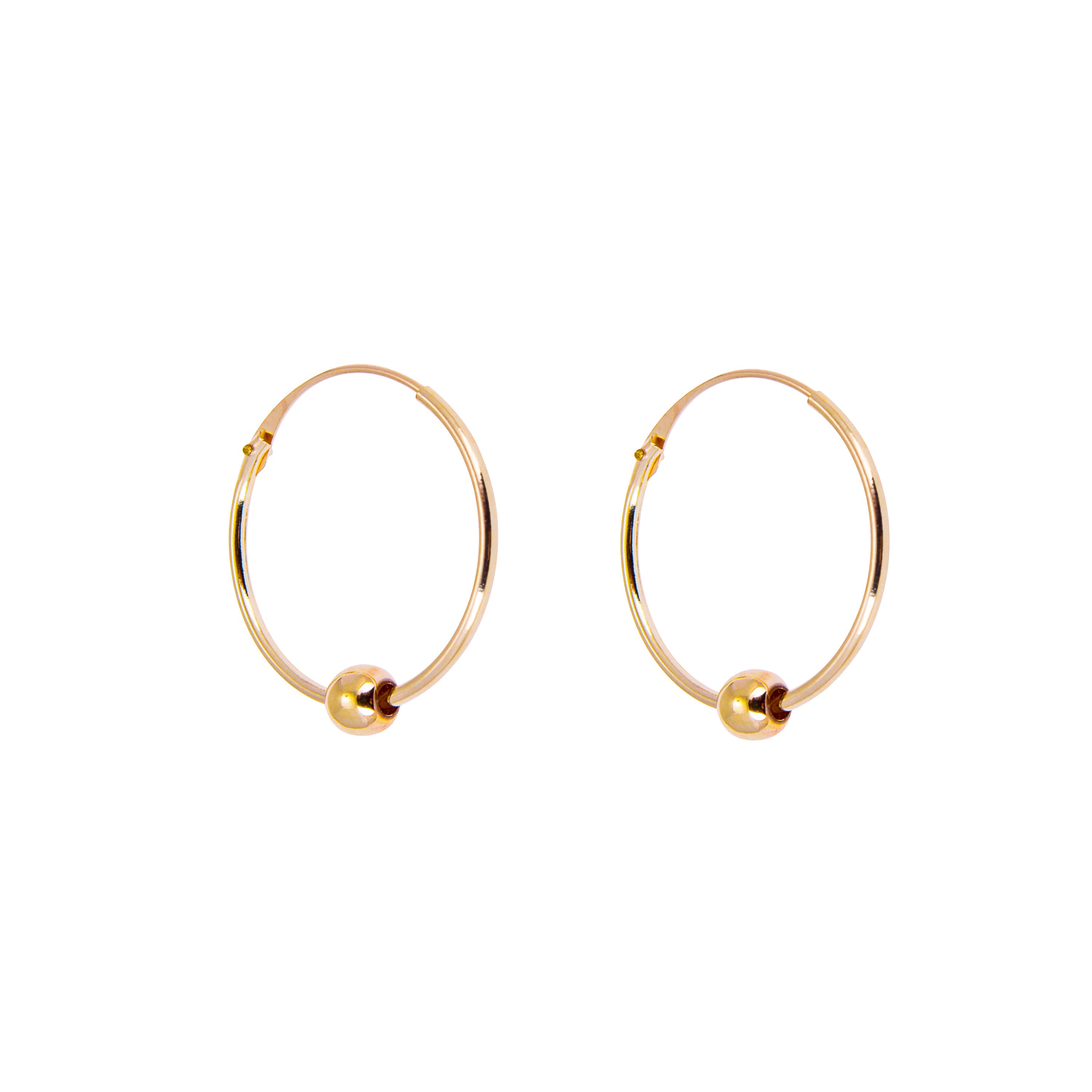 9 Karat Gelbgold Creolen Ohrringe mit 3 mm Anhänger