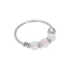 9 Karat Weiß & Opal Perlen Nasenring