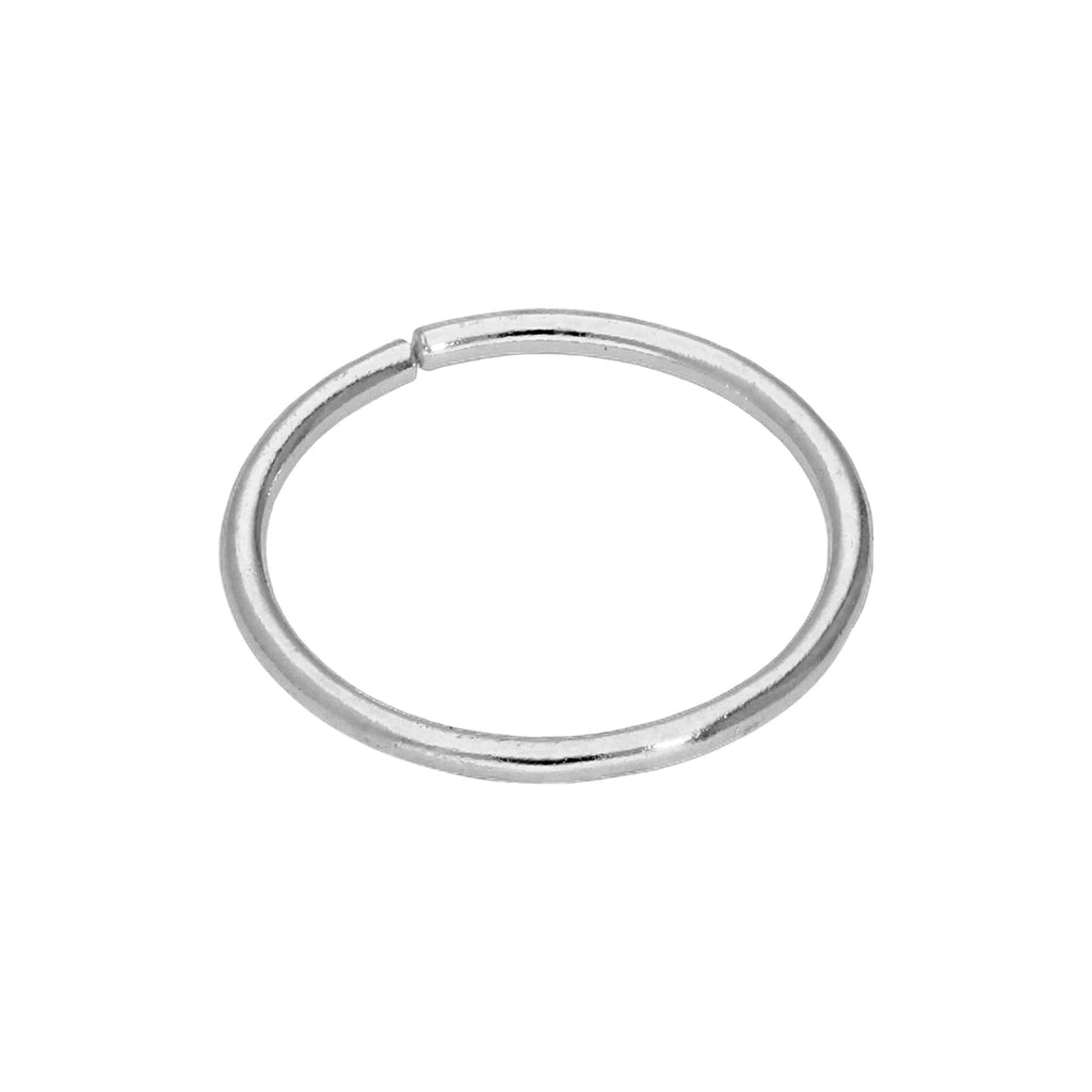9 Karat Weißgold 22Ga Einfach 7 mm Nasenring