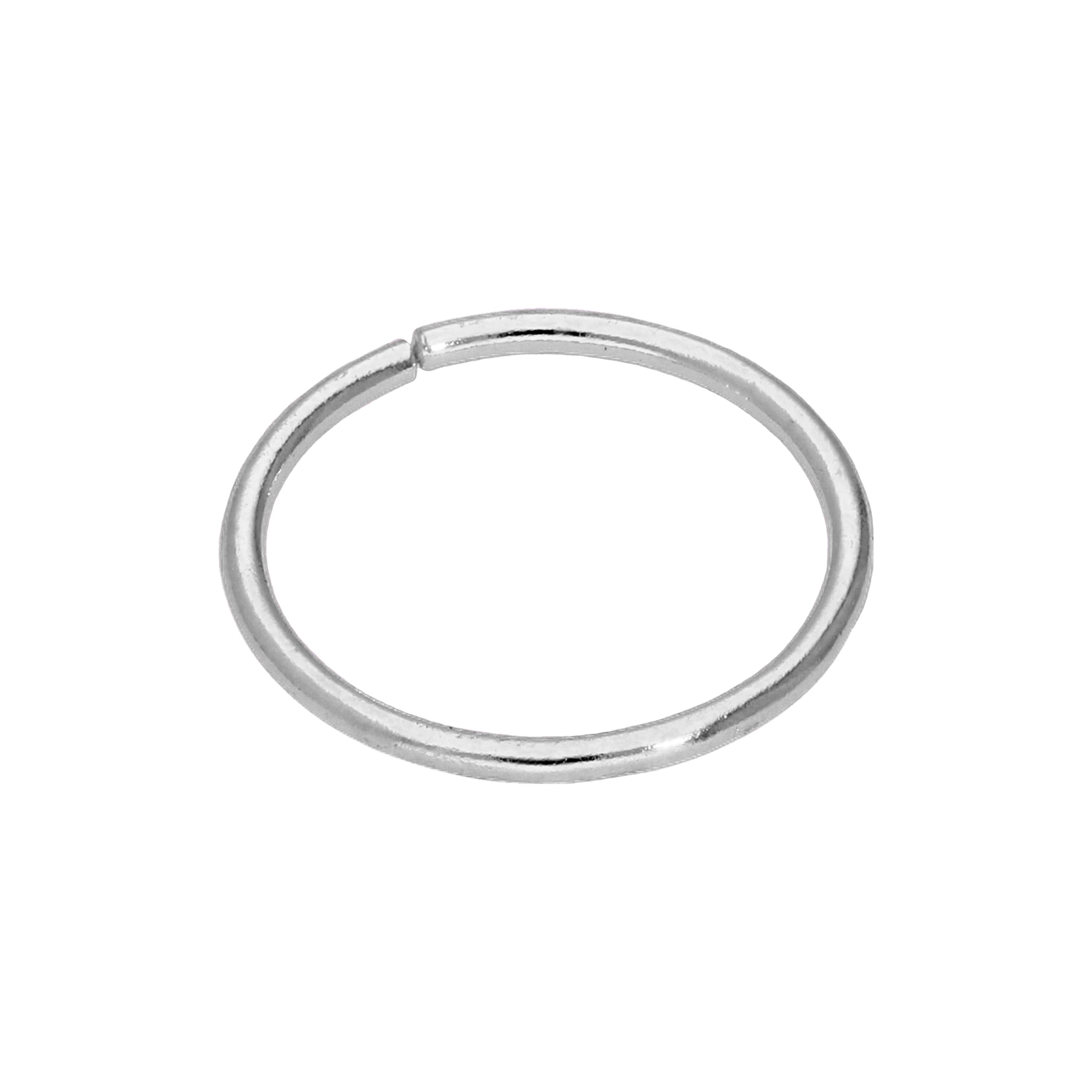 9 Karat Weißgold 22Ga Einfach 7 mm Nasenring